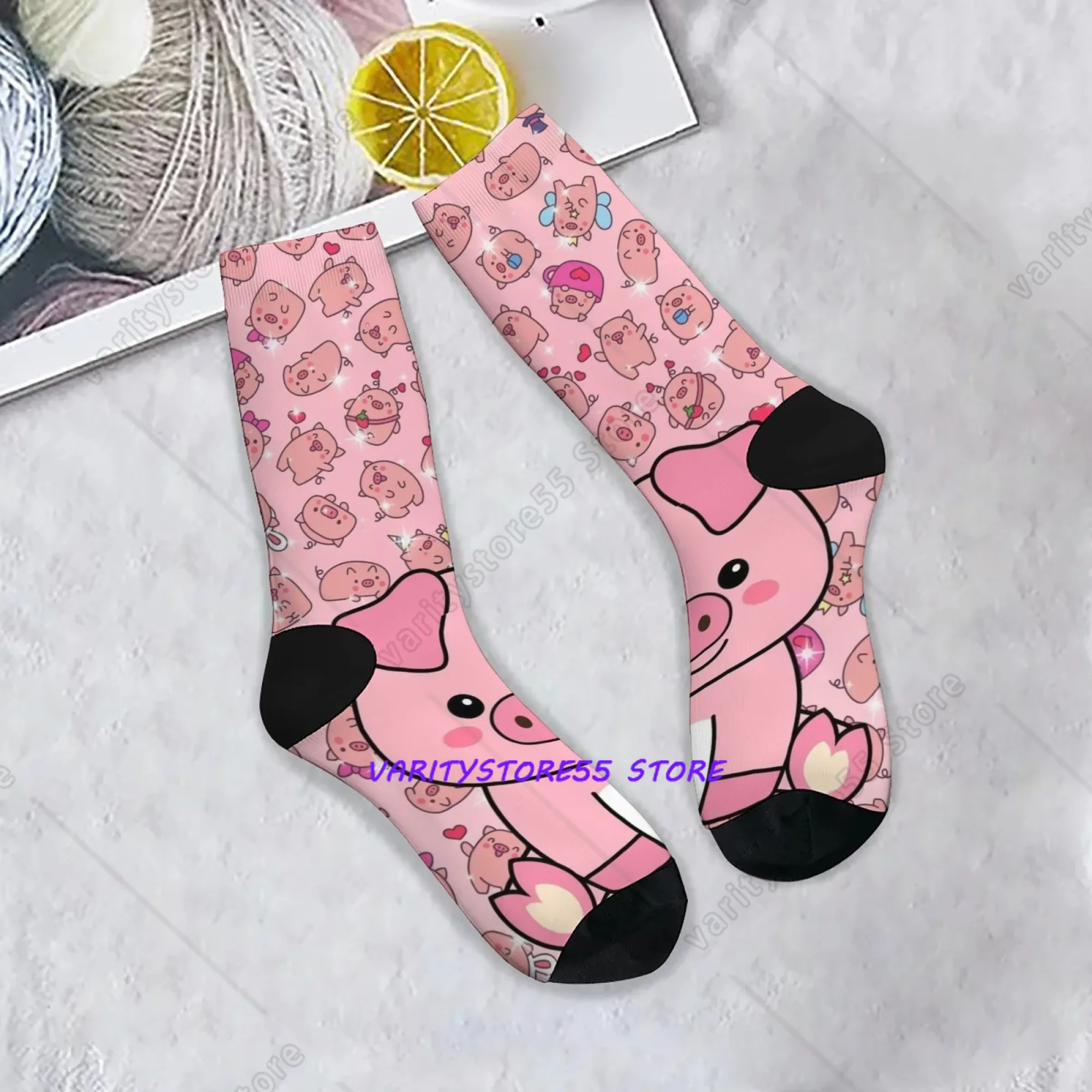 

Little pig cartoon pattern socks novelty Halloween socks comfortable fashion socks Harajuku hip-hop style unisex holiday gift