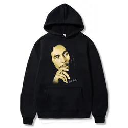 Capuz de rapper vintage clássico masculino, Bob Marley, gráficos grandes, impressão de álbum, roupa preta de hip-hop, aniversário