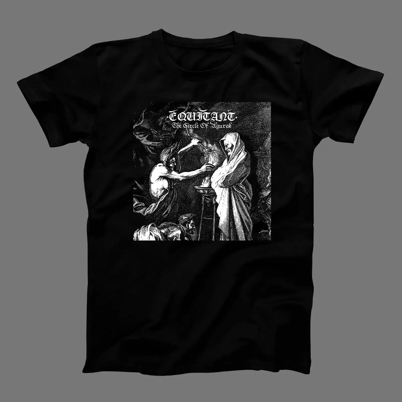 T-shirt EQUITANT THE CIRCLE OF AGURAK 2 Cernunnos Woods Mortiis ABSU vintage délavé polyvalent homme légèrement décontracté tendance