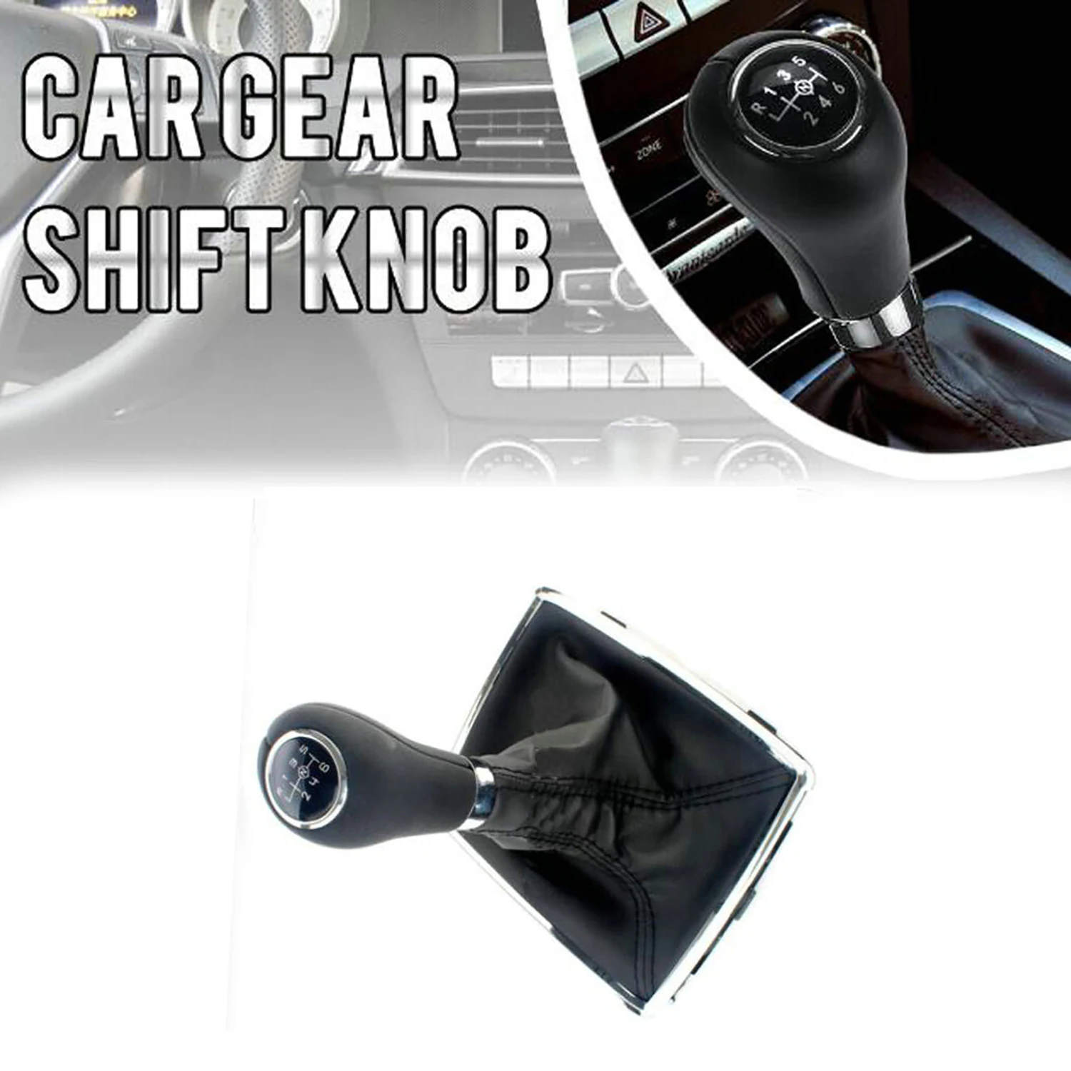 1pc 6 Speed Gear Shift Knob Boot A20426760109 For Mercedes-Benz W204 C180 C200 C230 C280 C300 C63 AMG