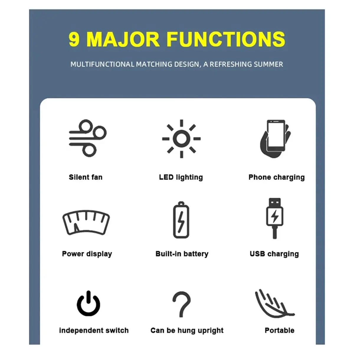 Multifunctional LED Handheld Fan Light with Built-in 4000mAh Battery 20W Strong Wind Remote Control Atmosphere Lamp