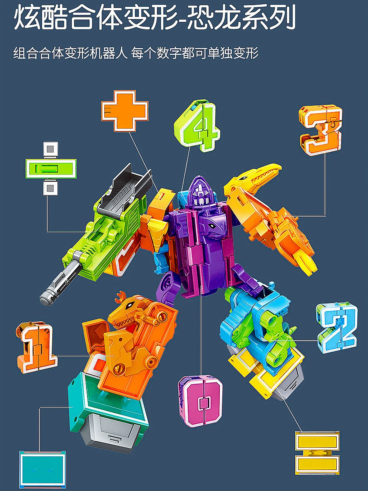 

Digital Deformity Transformers toy puzzle assembled ensemble King Kong robot Action figure combination dinosaur set Children toy