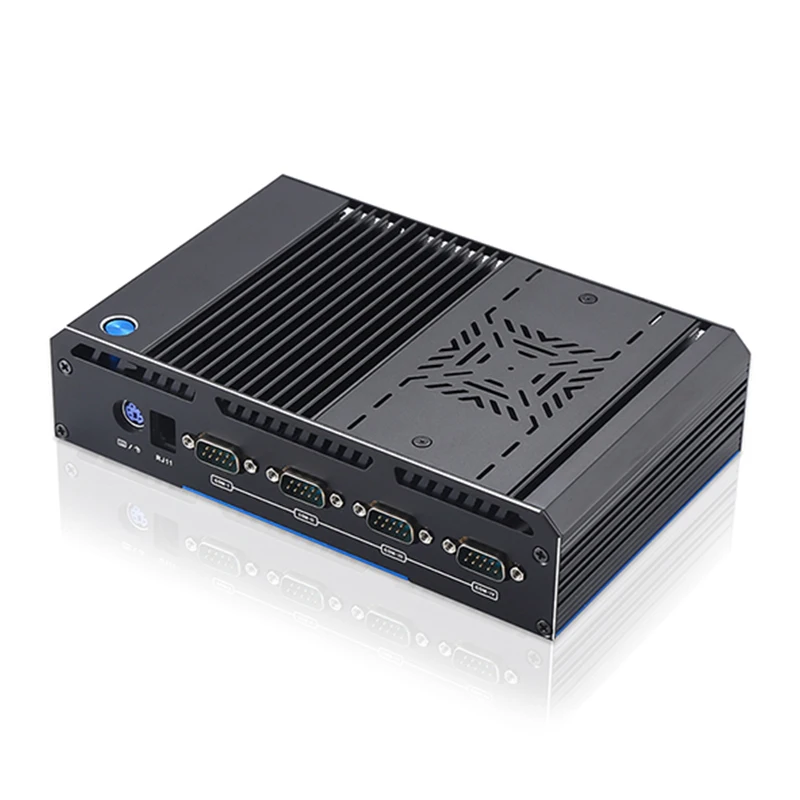 Fanless Mini PC Intel Core i7 1195G7 4COM Mini PC VGA HD-MI DP  USB*4 RJ11  1*PS2 Embedded Computer Industrial Control Host