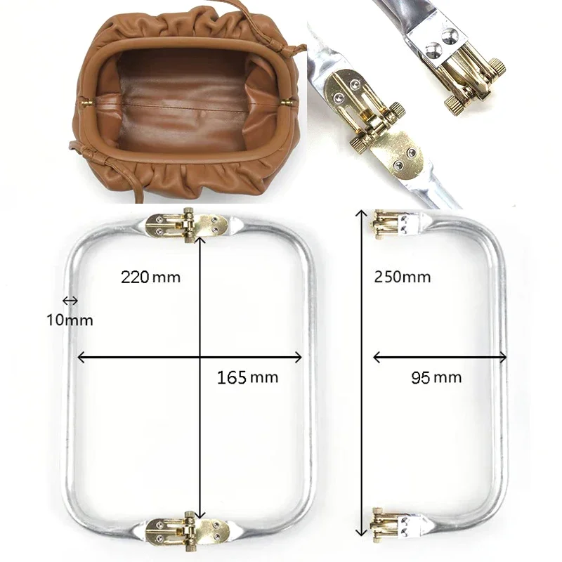 

Light Gold 16cm 18cm 20cm 25cm 30cm 40cm Bag Frame For Purse Doctor Metal Aluminium Tube Handle Accessories Clutch Parts