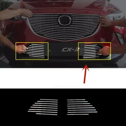 For Mazda CX-3 2017-2019 aluminum alloy front bumper grille air intake grille Insect decorative protection car accessories