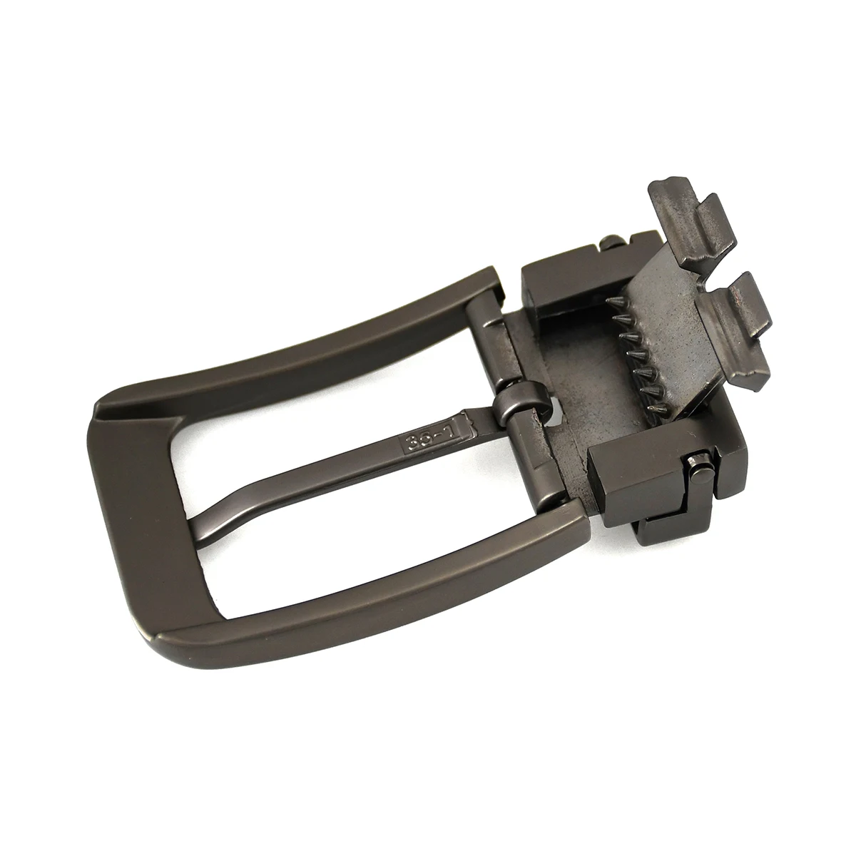 1pcs 35mm Metal Brushed Men Belt Buckle Gun Bakck Clip Single Pin Half Buckle Leather Craft Belt Fit for 32-34mm Width Strap