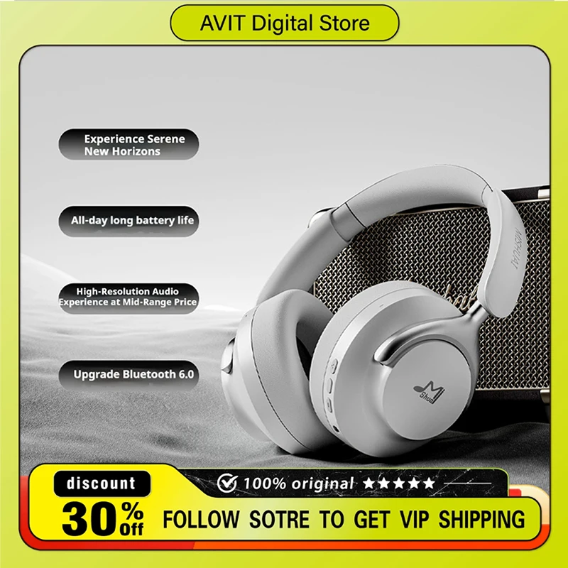 

Mishuai Awakening MAX Gaming Headphones 40MM Nano Diaphragm Noise Reduction LDAC ANC E-sports Headphone PC Gaming Accessories