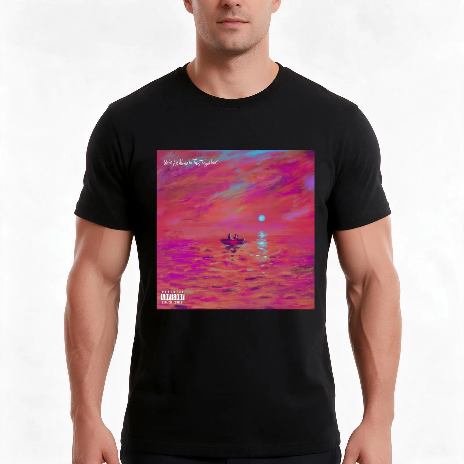 SANTAN DAVE WE'RE ALL ALONE IN THIS TOGETHER T-Shirt Summer Casual Cotton Tee Oversized Streetwear Tops Vintage Graphic Print