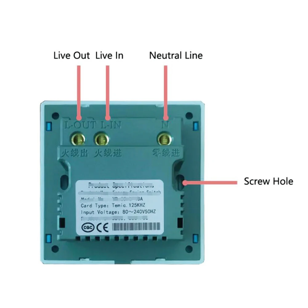 Ampla Tensão Energy Saving Switch, Suporte Cartão de Identificação, T5577, 125Khz, 110V, 127V, 220V, 40A Desligamento, 15s Delay