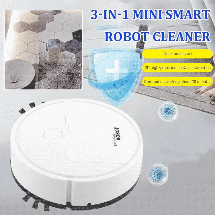 3-in-1 Mini Smart Robot Cleaner Smart Sweeping Dragging Cleaning Robot Vacuum Cleaner for Home Office Floor 