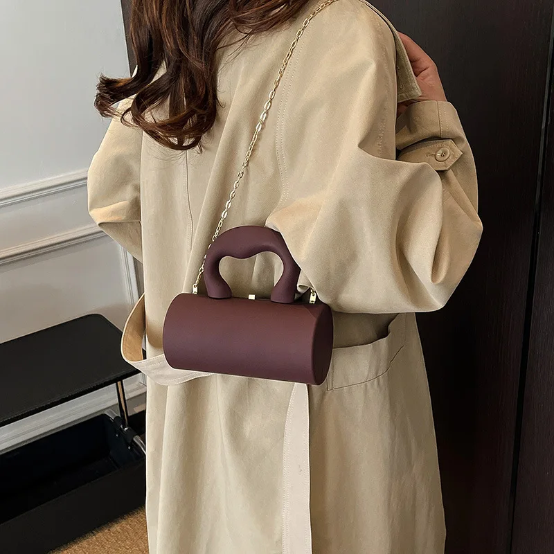 Women 2026 Cylinder Shape Evening Clutch Purses For Elegant Latest Luxury Designer Handbags Acrylic Chain Shoulder Crossbody Bag