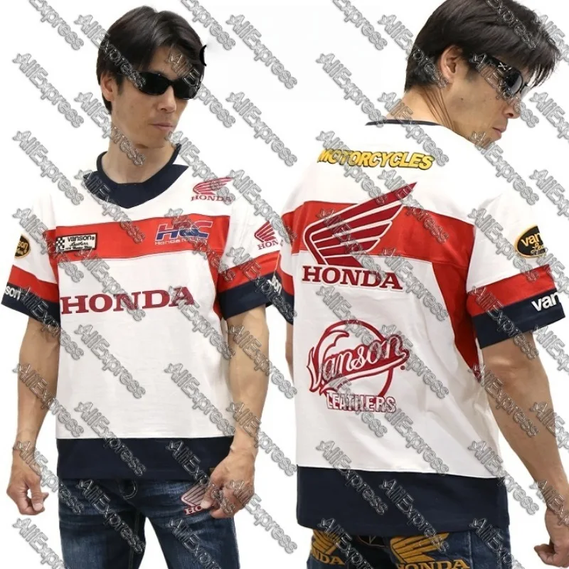 

Новинка 2025, мужская гоночная футболка Honda HRC, быстросохнущая спортивная повседневная футболка в стиле локомотива с короткими рукавами для мужчин и женщин, верхняя одежда для мотоциклов