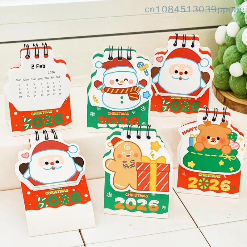 

1 шт. Рождественский настольный календарь, мини-мультяшные милые узоры, настольный календарь, креативное украшение для рабочего стола, ежедневное планирование, маленький ежемесячный