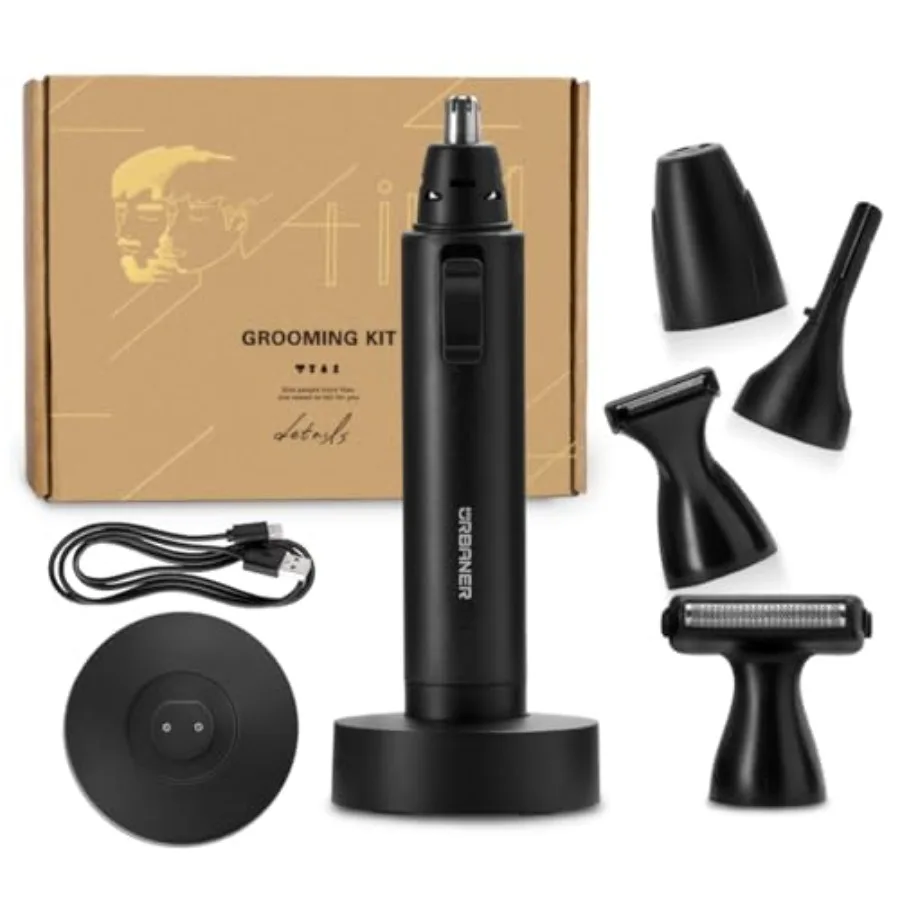 

Nose Hair Trimmer for Men Japanese Motor USB Charger IPX8 Waterproof 4-in-1 Grooming Set Ear and Nose Hair Trimmer Eyebrows Tri