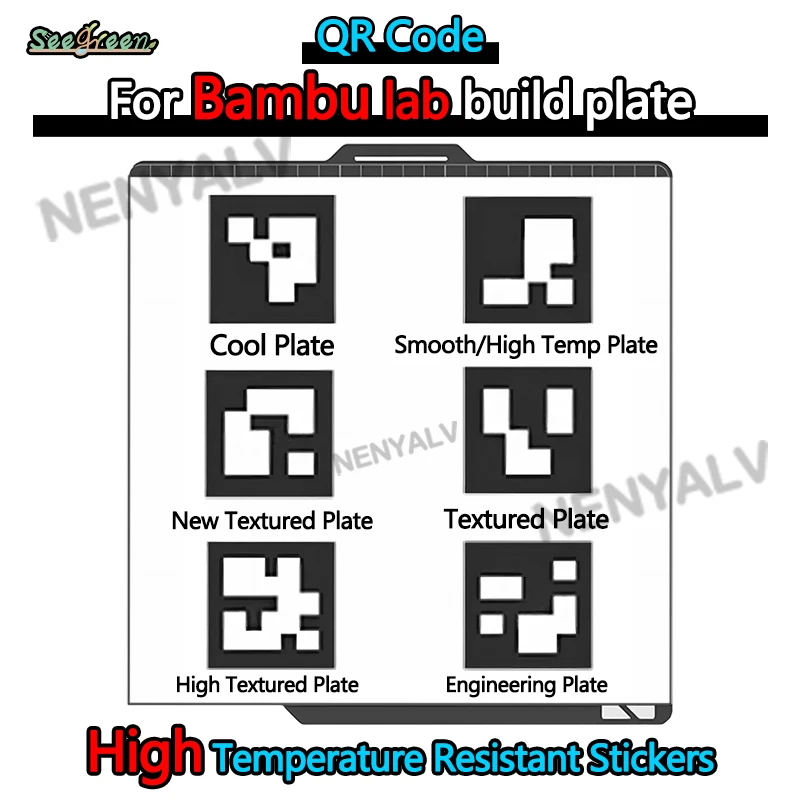 

Для Bambu lab X1C, сменная пластина QR-кода, наклейка для QR-кода Bambulab для Bambulabs X1C, третья стандартная пластина