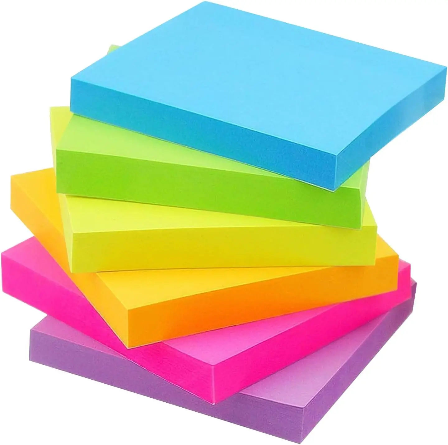 

Sticky Notes 6 Bright Color Pads 3x3 Inches 100 Sheets Each for Office School Home