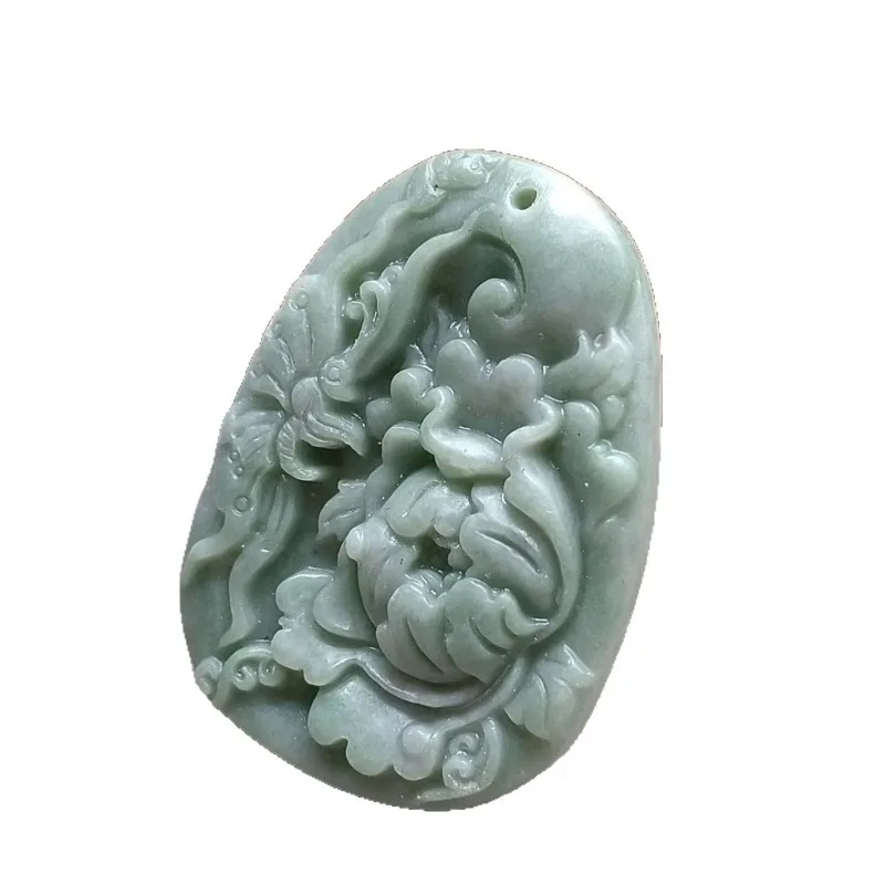 قلادة من اليشم على شكل فراشة الزمرد الطبيعية من قويتشو، مناسبة لكل من الرجال والنساء #5