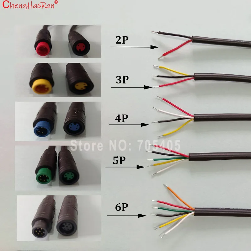 1 PC or 1 Pair of M6 M8 Waterproof Line 2 3 4 5 6Pin Male Female Injection Molded Wire Solar Harness Connectorsharness Connector