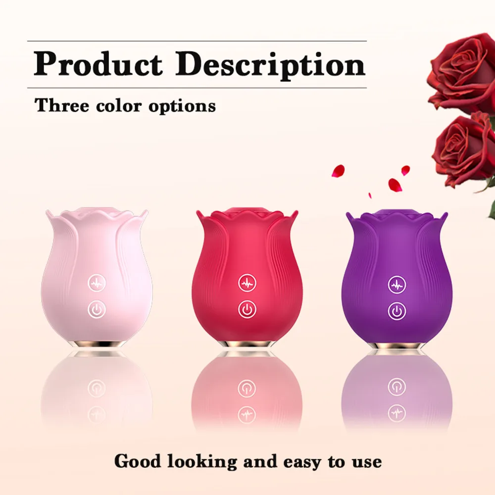 Red Pink Purple Portable Mini Roses Shape Clitoralis Sucker for Women Masturbation Strong Sucking Sex Toys