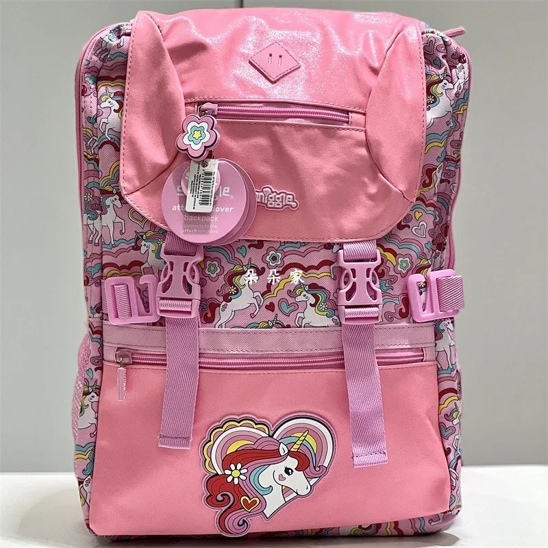 Genuine Australian Smiggle Pink Rainbow Love Unicorn School Bag Student Stationery Pencil Box Lunch Bag Backpack Student Gift