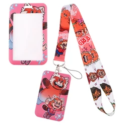 YQ1072 Movie Turning Red Keychain Lanyard Red Panda Phone Lanyard Girls Fashion Strap for ID Credit Card Holder Key Lariat Lasso