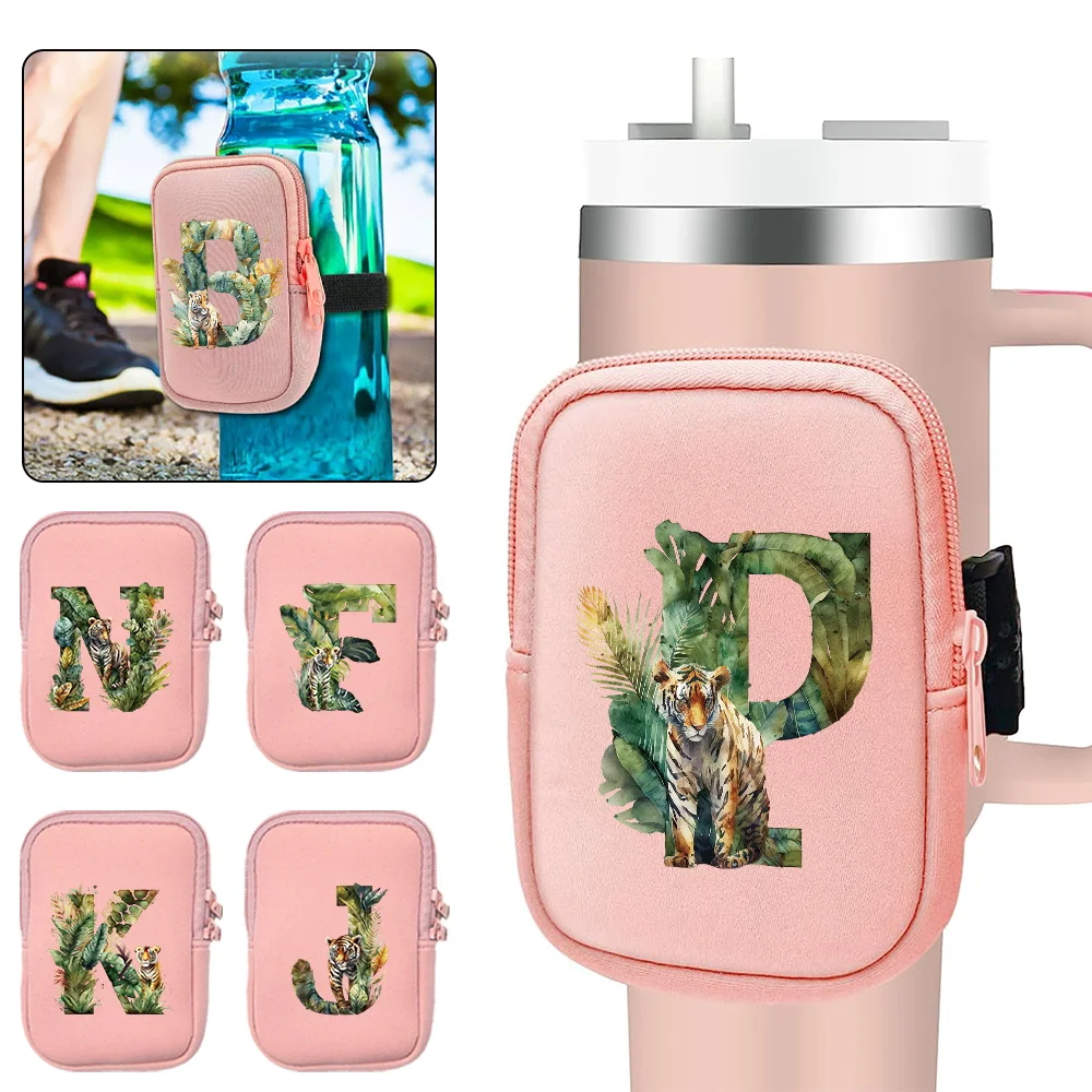 Unisex Water Cup Bag for Men and Women Outdoor Handheld Water Cup Bags Sports Fitness Accessories Jungle Tiger Letter Series