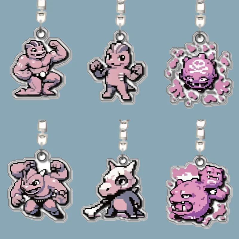

Оригинальный акриловый брелок-подвеска ручной работы с персонажами Grimer, Marowak, Machamp, Gastly, Dragonite, Aggronp, милый мультяшный аниме-стиль, игрушка-подарок