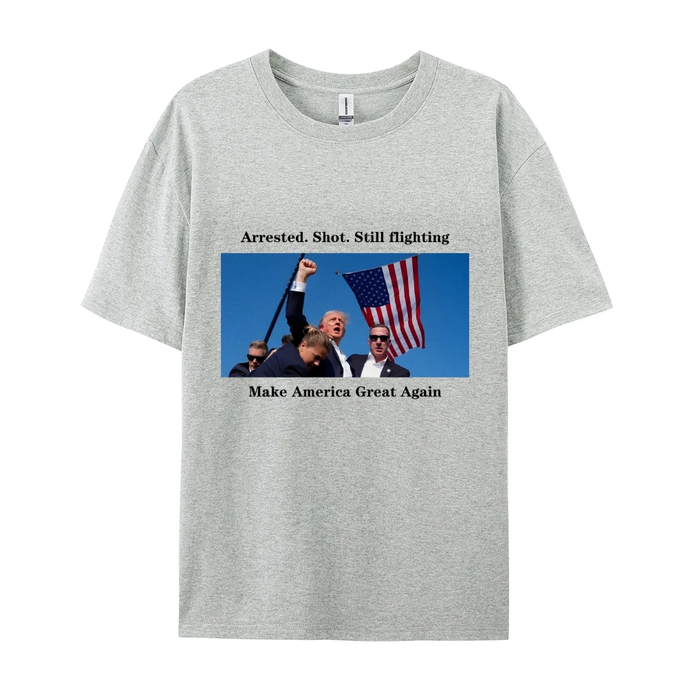 Trump Fight Assassinated T-shirts 2024 Trump 2024 Fashion T Shirt for Men Women America Novelty T-Shirt Women Casual Tee Tops