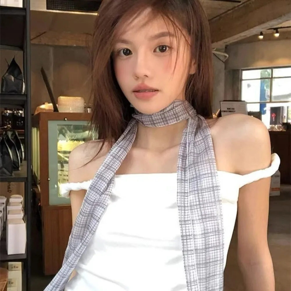 แฟชั่นHeadbandsผู้หญิงยาวผ้าพันคอShawl Dressingตกแต่งดอกไม้ผ้าพันคอลูกไม้บางยาวริบบิ้นผ้าพันคอฤดูร้อน