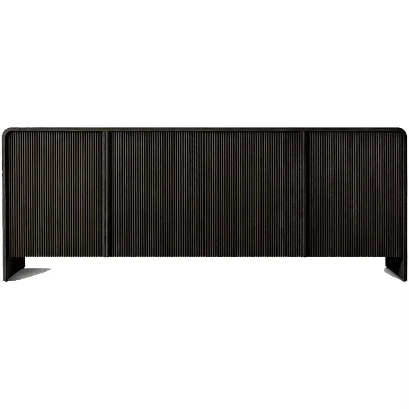 Modern wooden living room cabinets, large storage 4-door sideboard