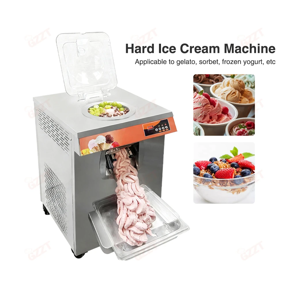 دفعة تجارية الفريزر الفولاذ المقاوم للصدأ سطح الطاولة مثلجات إيطالية جيلاتو آلة صنع الآيس كريم الصلبة معدل نفخ الهواء 150%