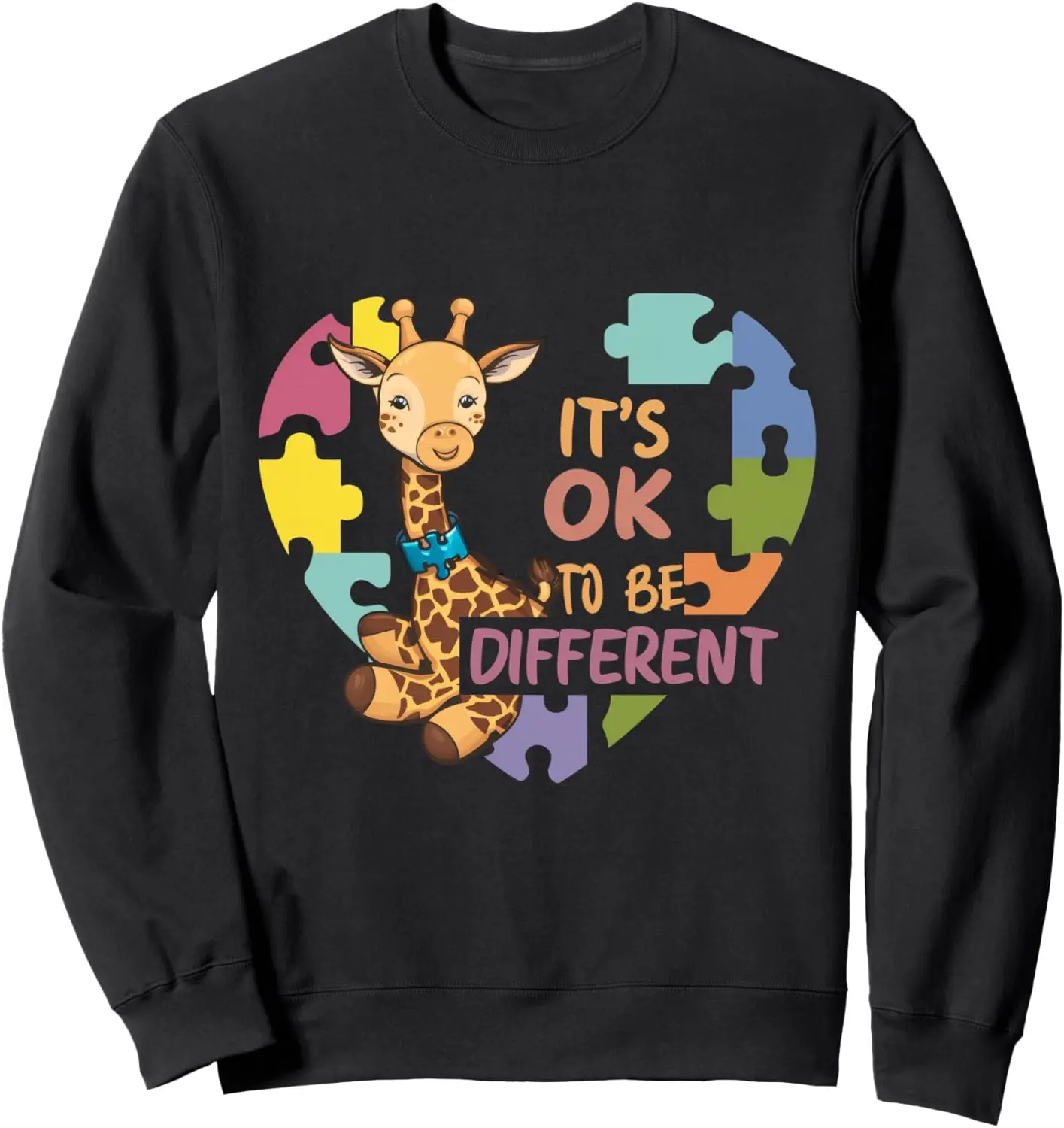 It's OK To Be Different Cool Giraffe Autism Awareness Sweatshirt