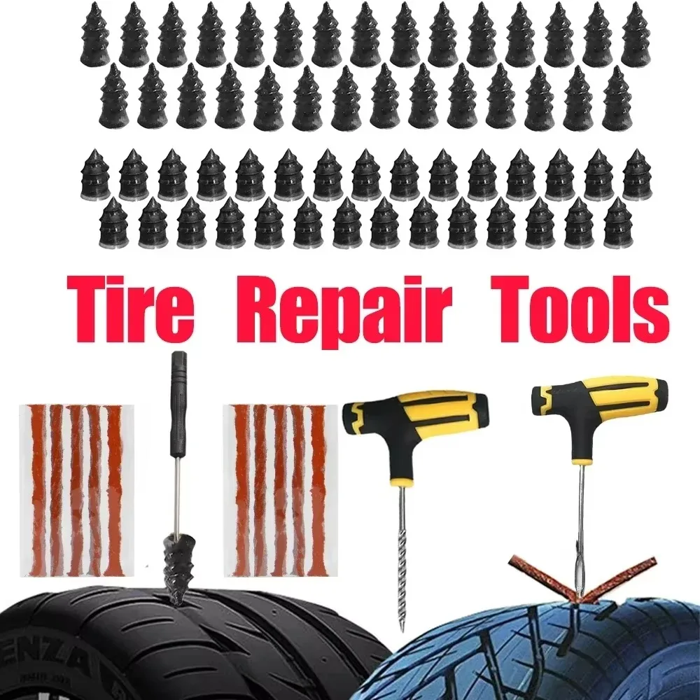 Car Motorcycle Tire Repair Kit Puncture Plug Tools Tyre Puncture Emergency for Tire Strips Stirring Glue Repair Tool Kit