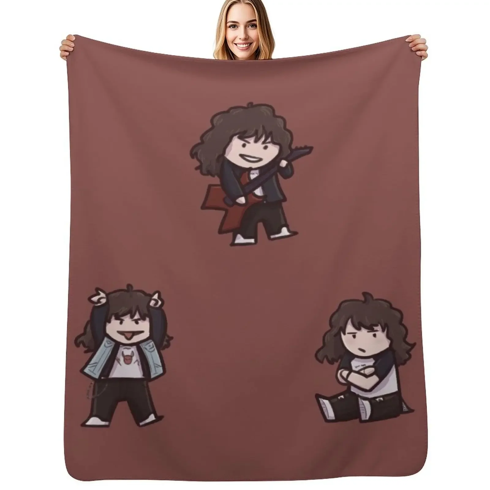 

Eddie Munson sticker pack Throw Blanket anime Bed linens Furrys Soft Beds Blanket