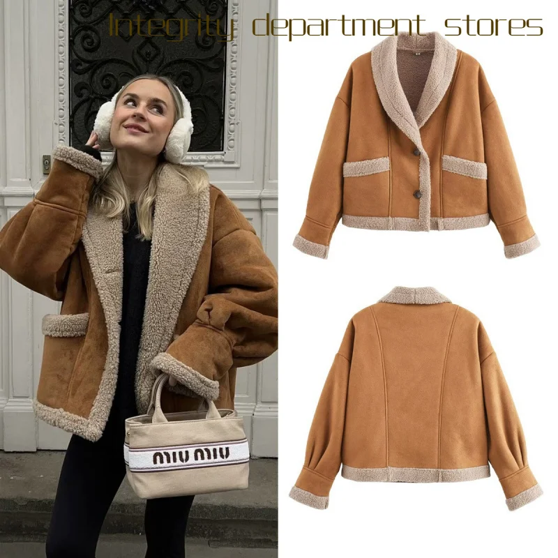 

Повседневное хлопковое шерстяное пальто свободного кроя с воротником-стойкой, однотонное, с длинными рукавами, для женщин, зимний сезон, модное