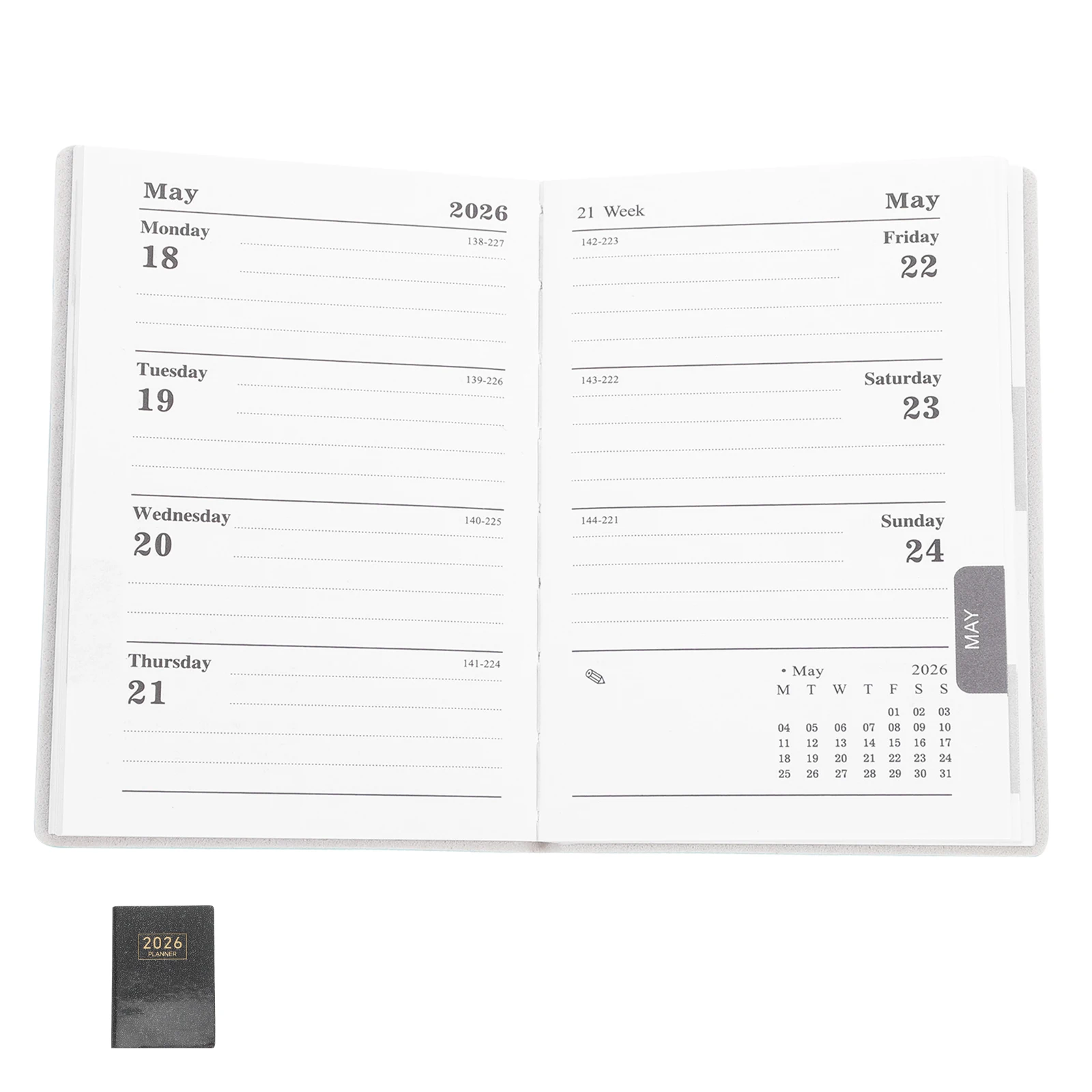 

Mini Schedule Compact Planner Monthly Calendar 2026 Pocket Academic Daily Agenda Small Notebook Thick Paper Sturdy Binding Pu