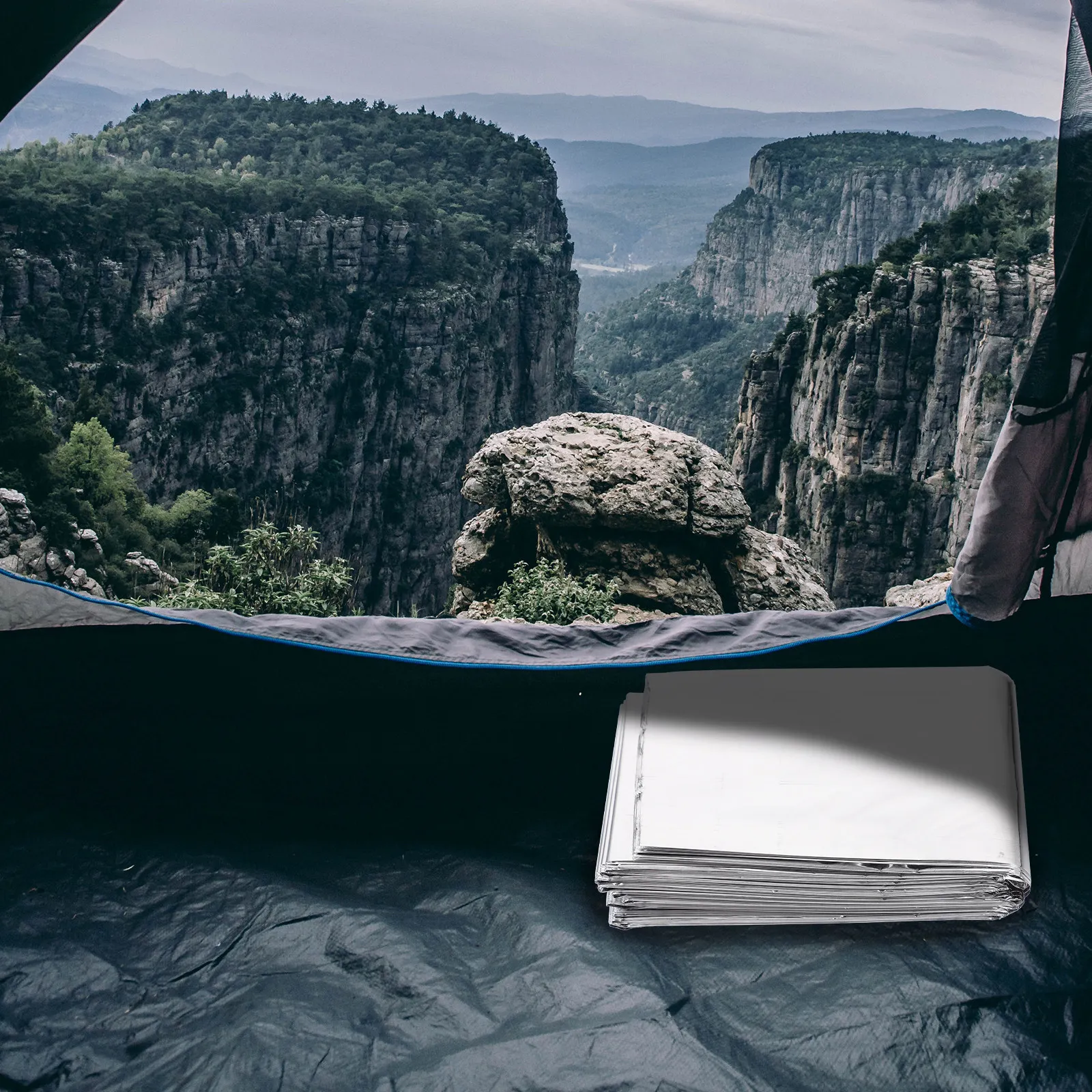 Survival Blanket Reflective - 2개입, 비상용 보온 담요, 접이식, 방수,