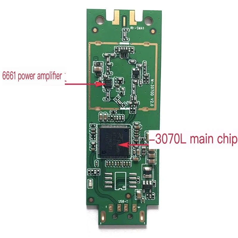 Chip RT3070 de alta potencia, amplificador de potencia 6661, tarjeta de red inalámbrica, módulo WIFI, monitoreo, enrutamiento suave