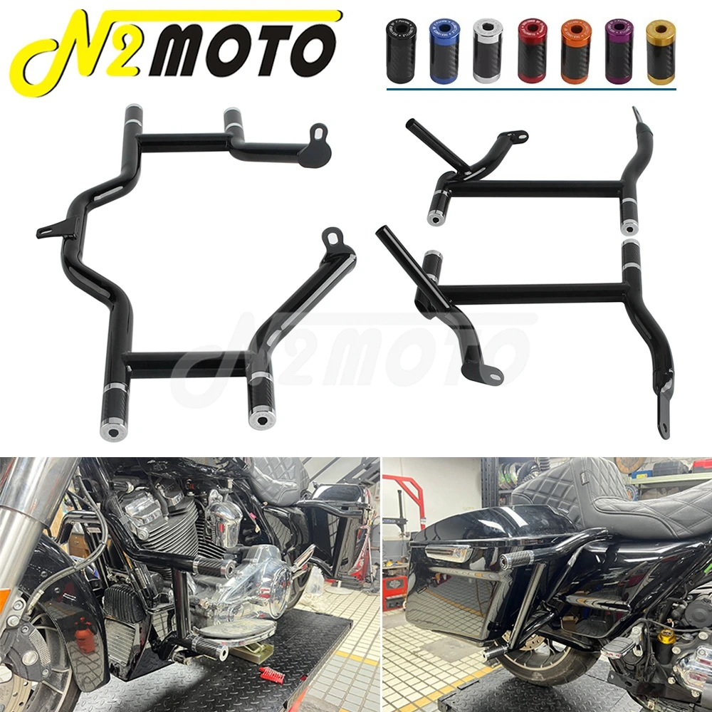

Motorcycle Crash Bar Highway Engine Guard Cage Saddlebag Falling Protection Bumper For Harley Touring FLHT FLHX FLHR FLHP FLHXSE