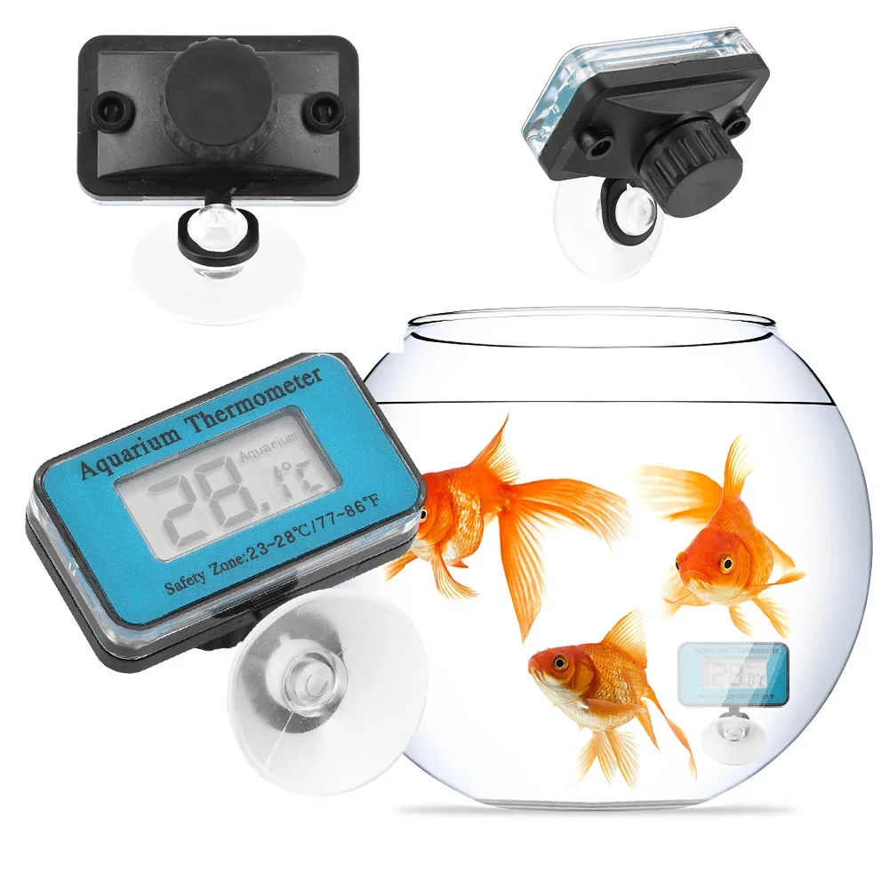 New Aquarium Thermometer Waterproof LCD Digital Fish Tank Submersible Thermometer Meter Temperature Control with Suction Cup