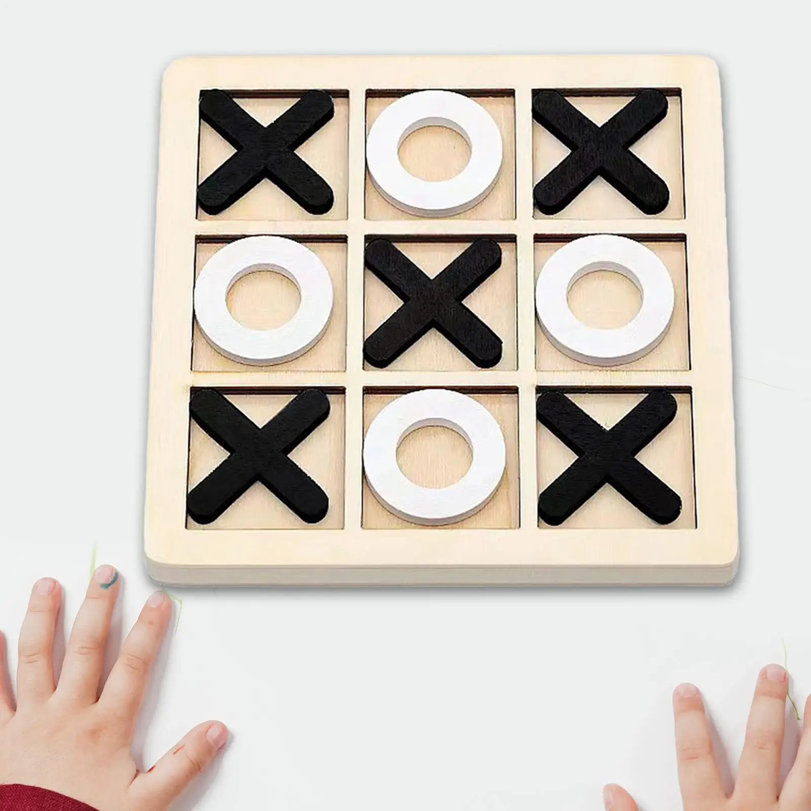 Wooden Board Tic TAC Toe Game Chess Board Game Educational Toys Brain Teaser for