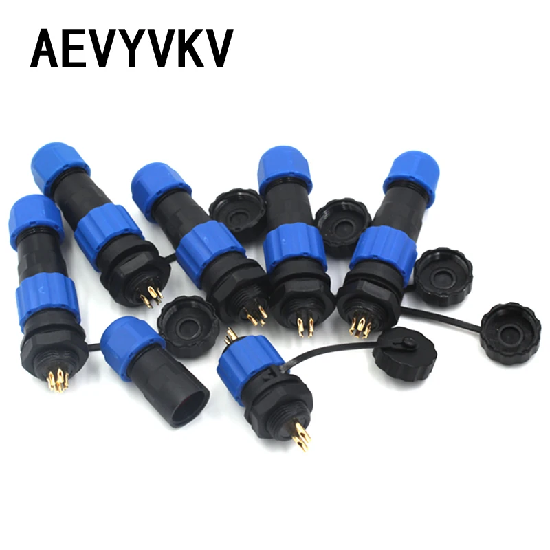 SP13 IP68 Waterproof Connector Male Plug & Female Socket 2/3/4/5/6/7/9 Pin Panel Mount Wire Cable Connector Aviation Plug