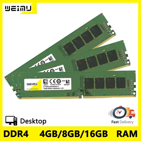 DDR4 4GB 8GB 16GB Desktop Memory RAM PC4 1.2V 17000 19200 21300 25600 288Pin 2133 2400 2666 3200MHz Computer DIMM Memoria Ram