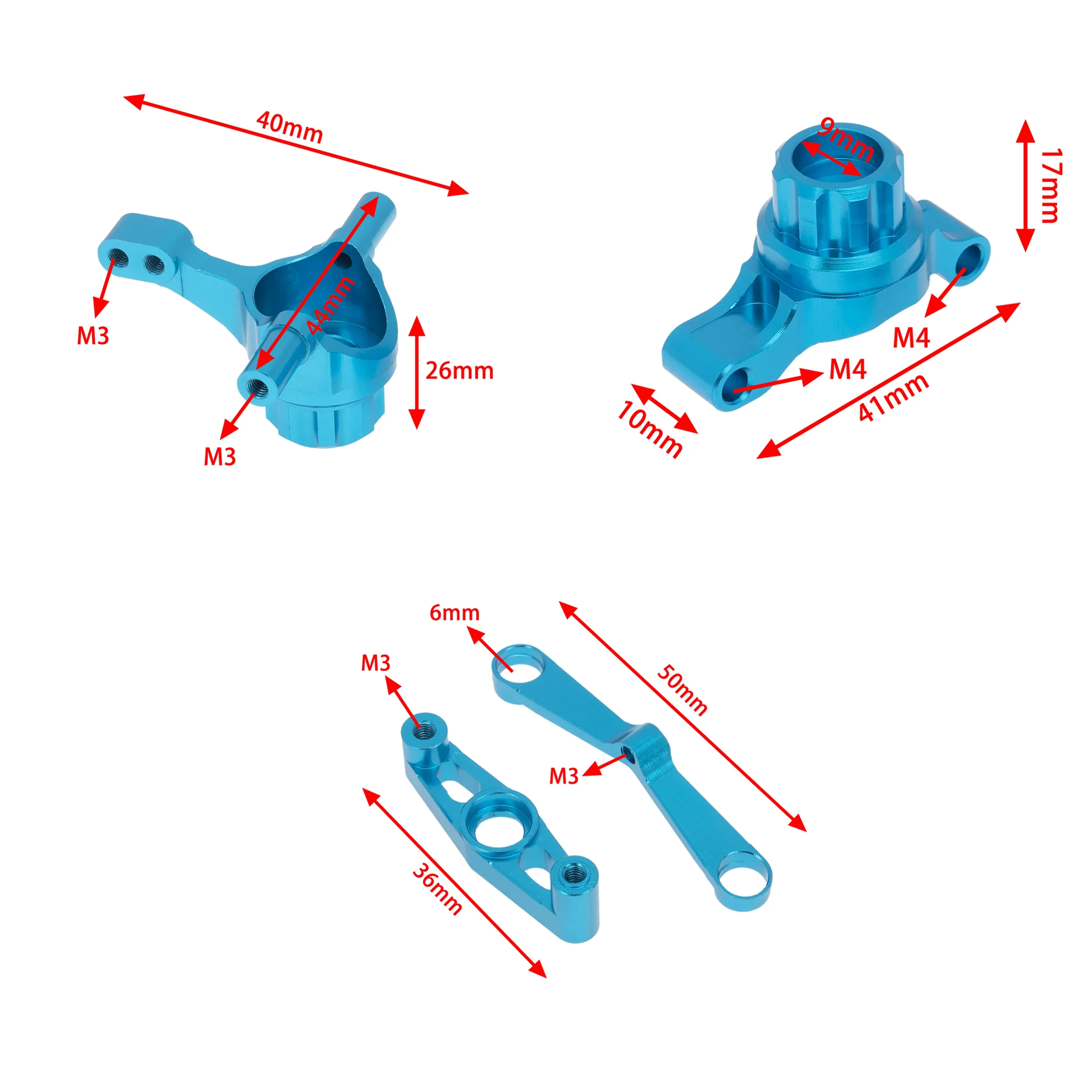 Metal Modification Accessory Kit Suspension Arms Steering Knuckle for Tamiya TT-02 TT02 1/10 RC Car Upgrade Parts