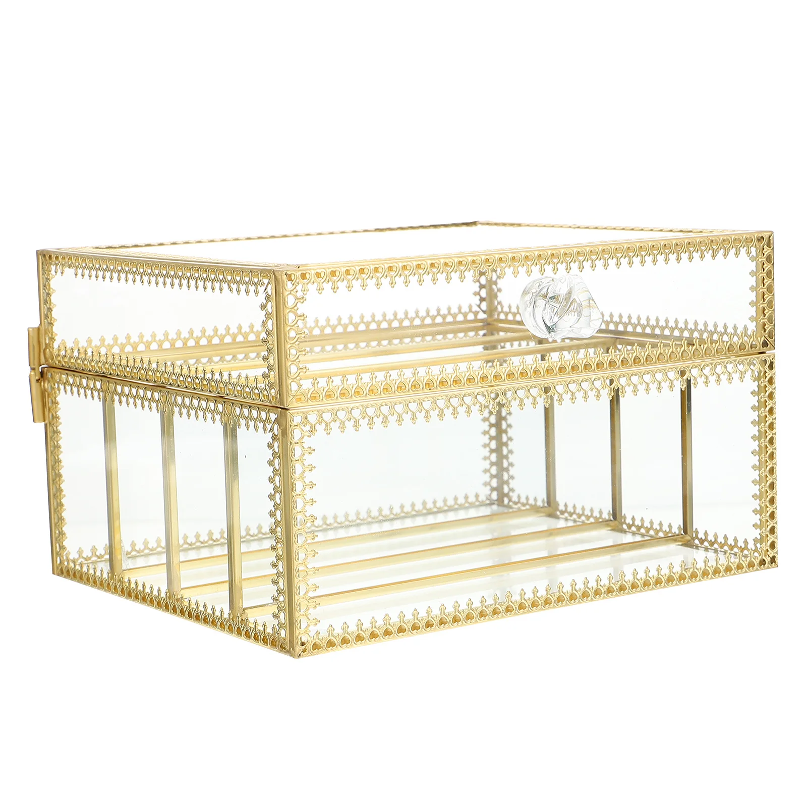 

1Pcs Organizer Premium Alloy Build Elegant Desktop Storage Box for Cosmetics Holder with Cover Makeup Storage Solution
