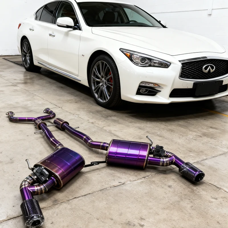

Заводская выхлопная система Cat-Back из титанового сплава для Infiniti Q50 3.0T 2017-2024 с электронным клапаном, обновление производительности