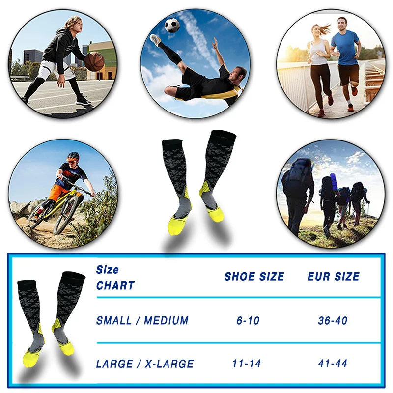 1/2/3Pairs Spataderen Mannen Compressie Sokken Fit Running Voetbal Kous Mannen Vrouwen 20-30 Mmhg Atletische Sportsokken