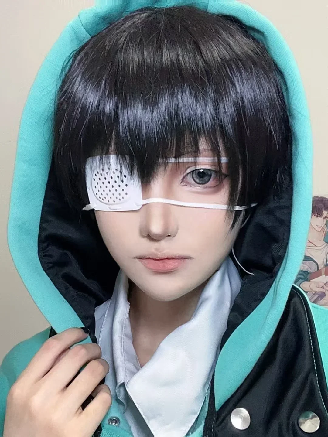 White Lolita Gothic Eye Mask Cosplay Halloween Costume Party Accessory Anime Fans Masquerade Carnival Fancy Dress Role Play