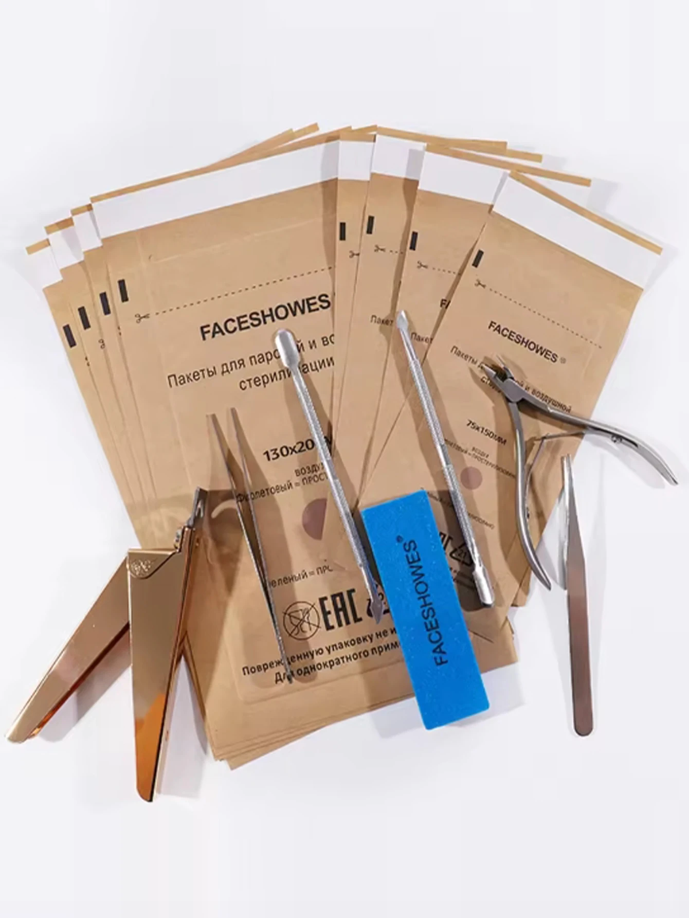 100 Stuks Manicure Kraft Zakken Nail Art Sterilisator Nagels Schone Sterilisatie Zak Wegwerp Manicure Benodigdheden UV Desinfectie Gereedschap