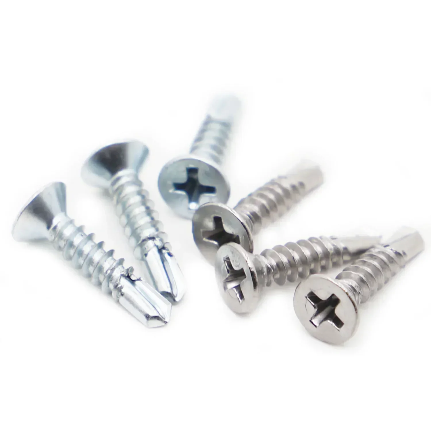 410 Stainelss Steel Phillips Flat Head Self Drilling Screw Zinc Plated Steel Self Tapping Screw M3.5 M4.2 M4.8 M5.5 M6.3